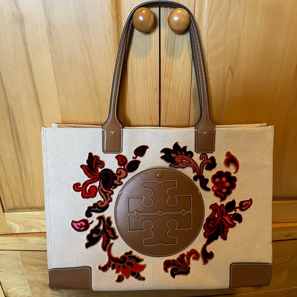 Tory Burch Ella Tote Bag In Ivory  Mountain Paisley NWOT